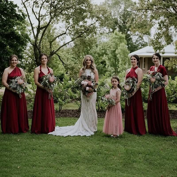 Burgundy Infinity Bridesmaid Dress