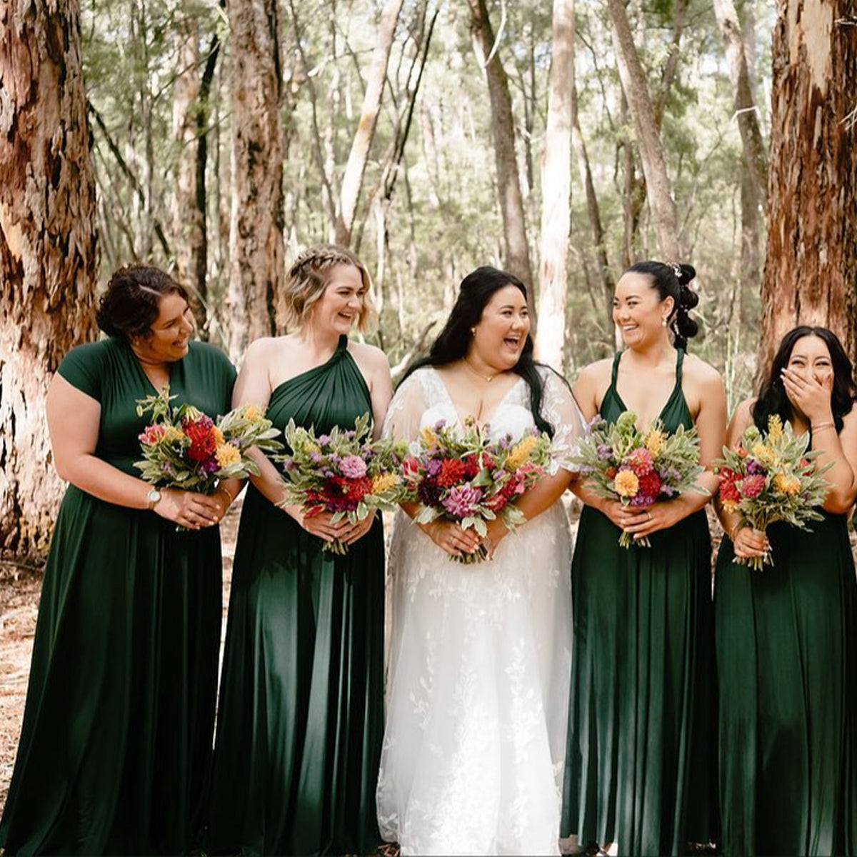 72styles Dark Green Infinity Bridesmaid Dress