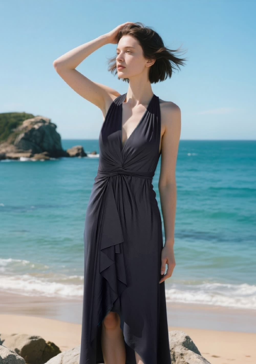 Black Infinity Beach Dress