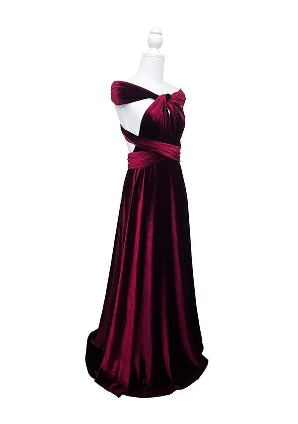 72styles Burgundy Velvet Multiway Convertible Infinity Dress